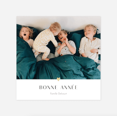 Carte de Noël Coeur d'or