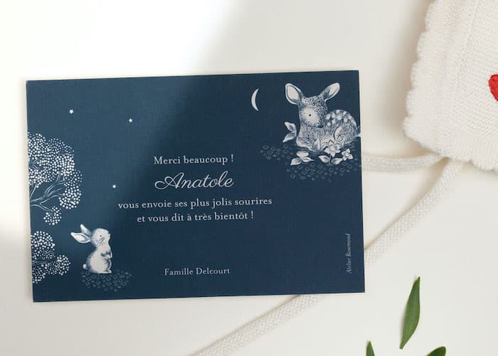Remerciement cadeau naissance