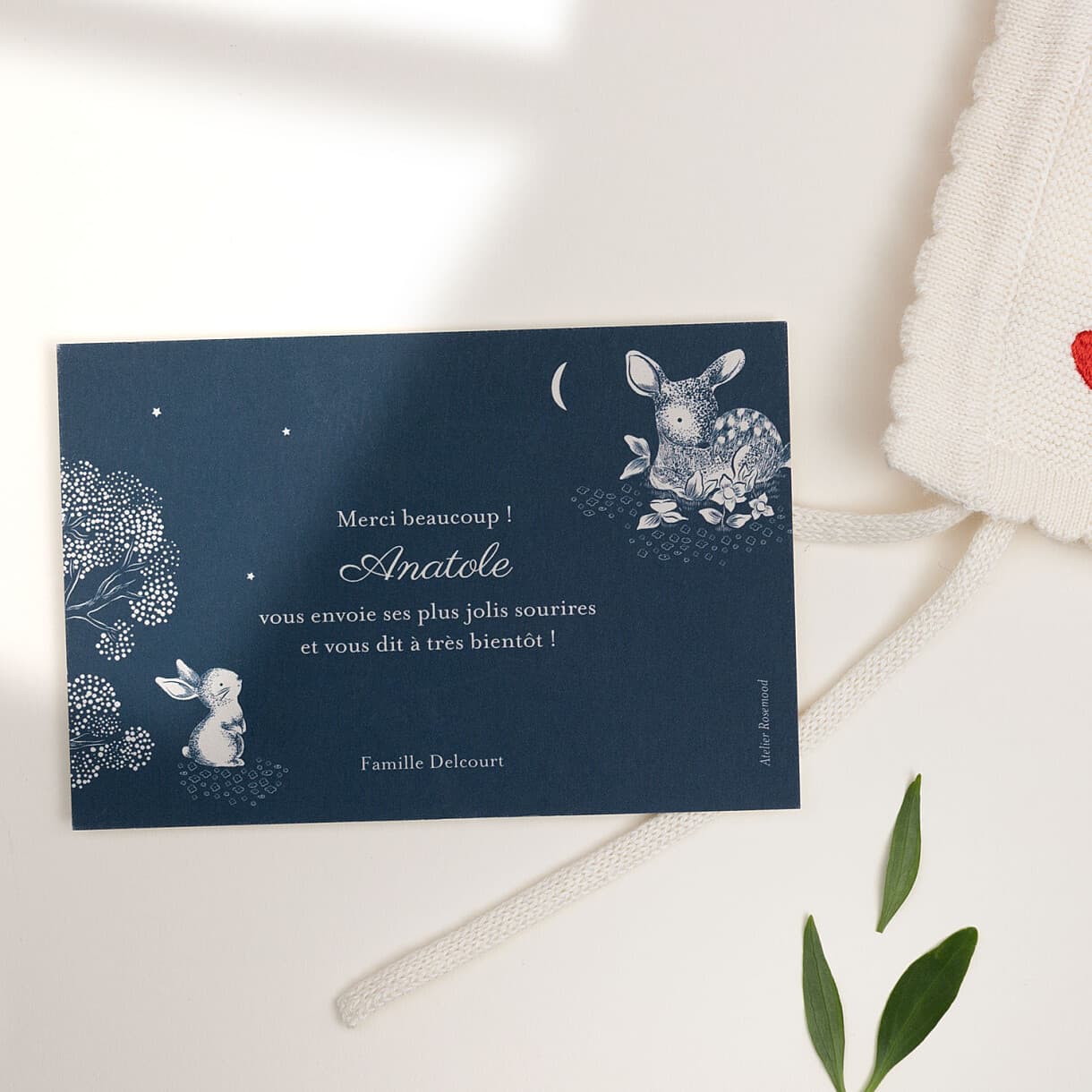 Carte de remerciement Histoire du soir