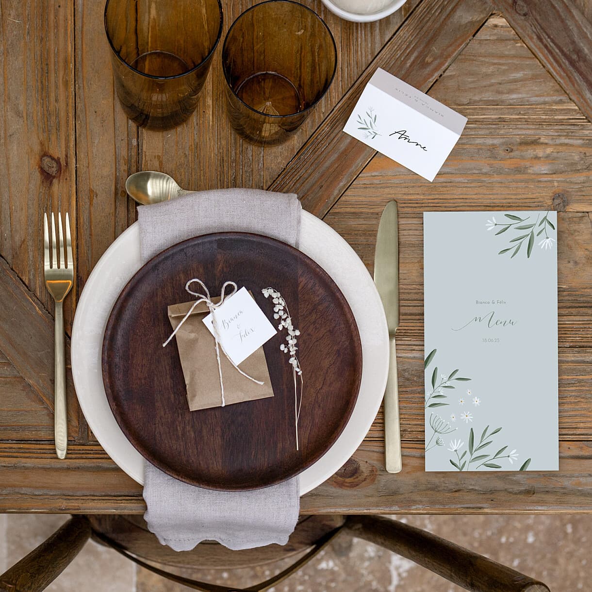 Menu de mariage Douceur