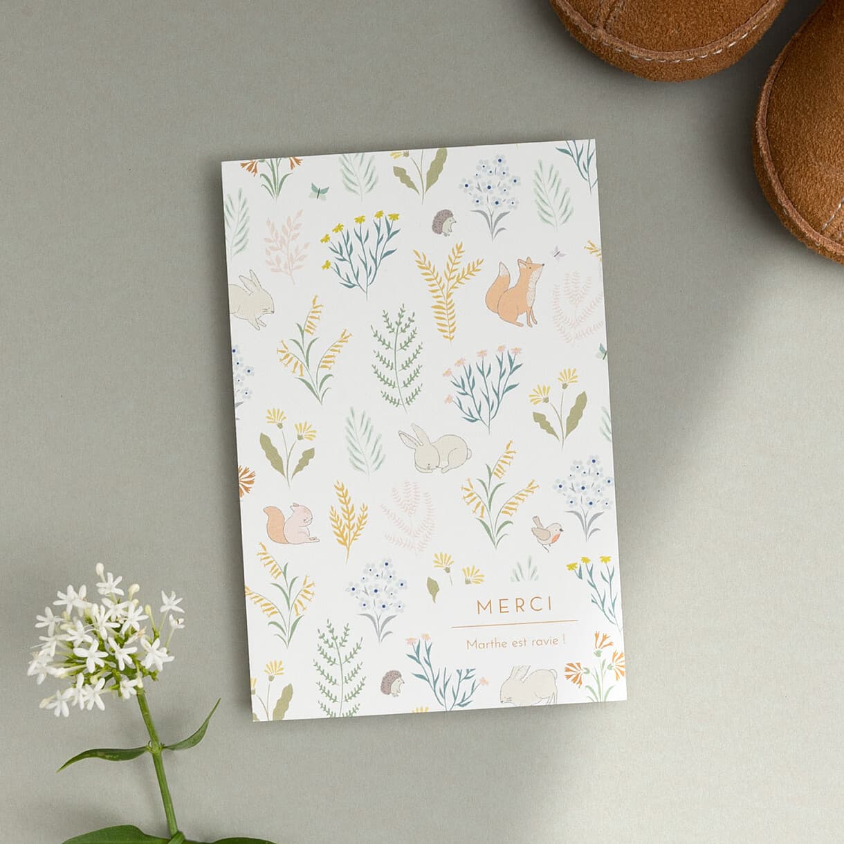 Carte de remerciement galipette