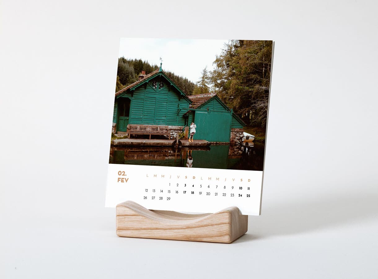 Calendrier photo support bois