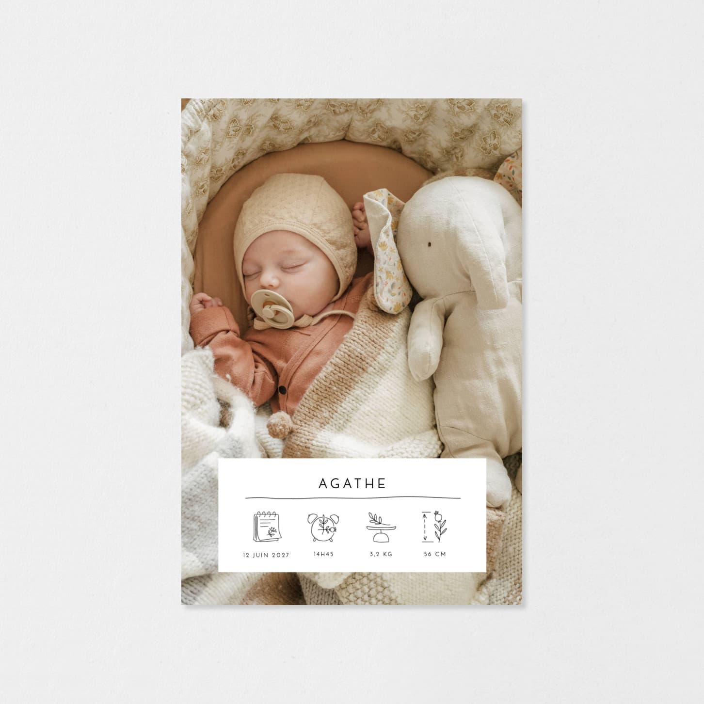 Faire-part de naissance Cartouche Pictos