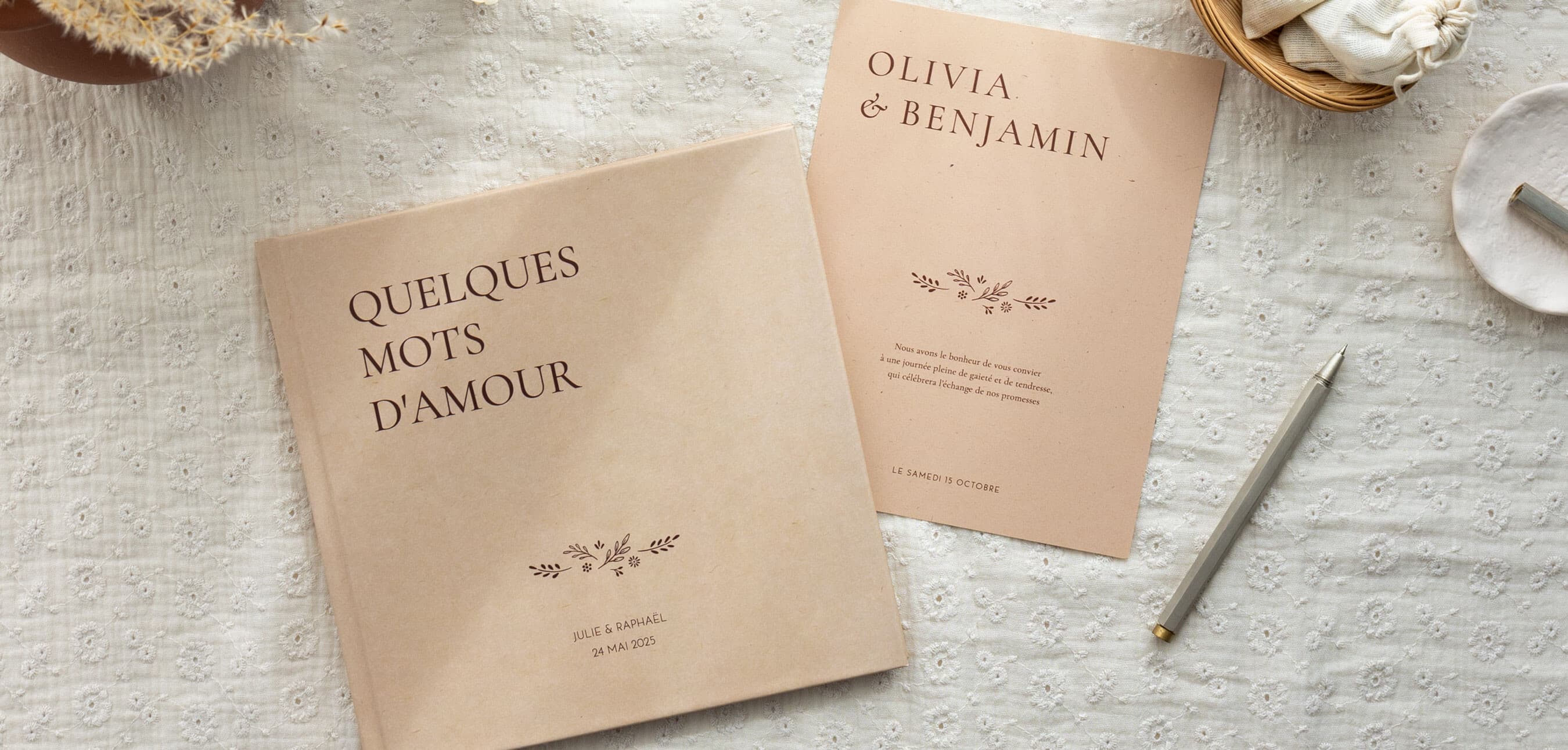 Livre d'or assorti au faire-part