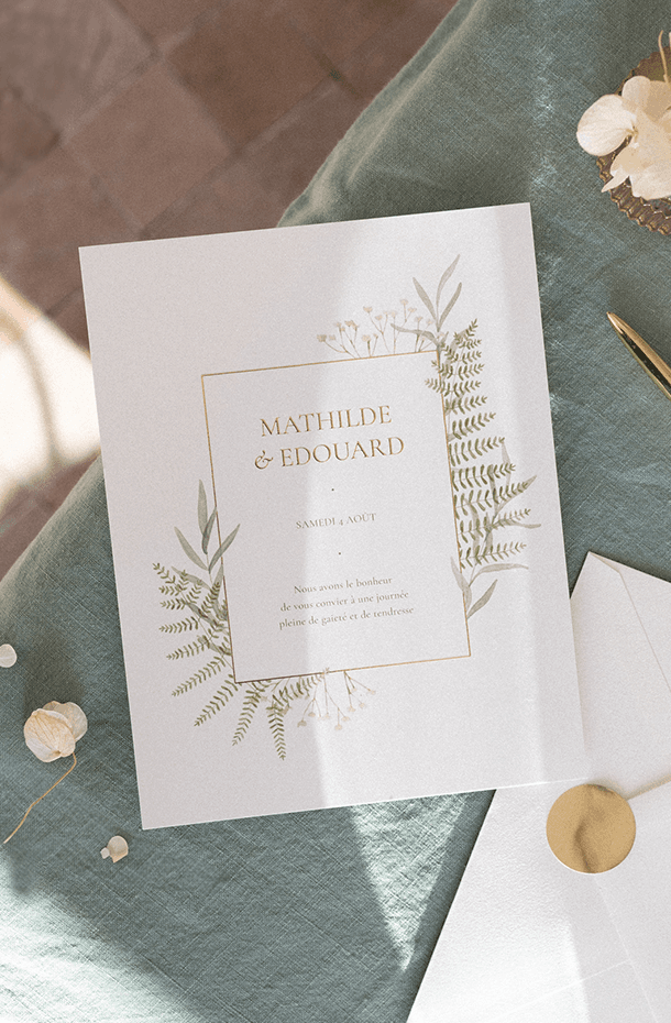 Papeterie mariage hot foil