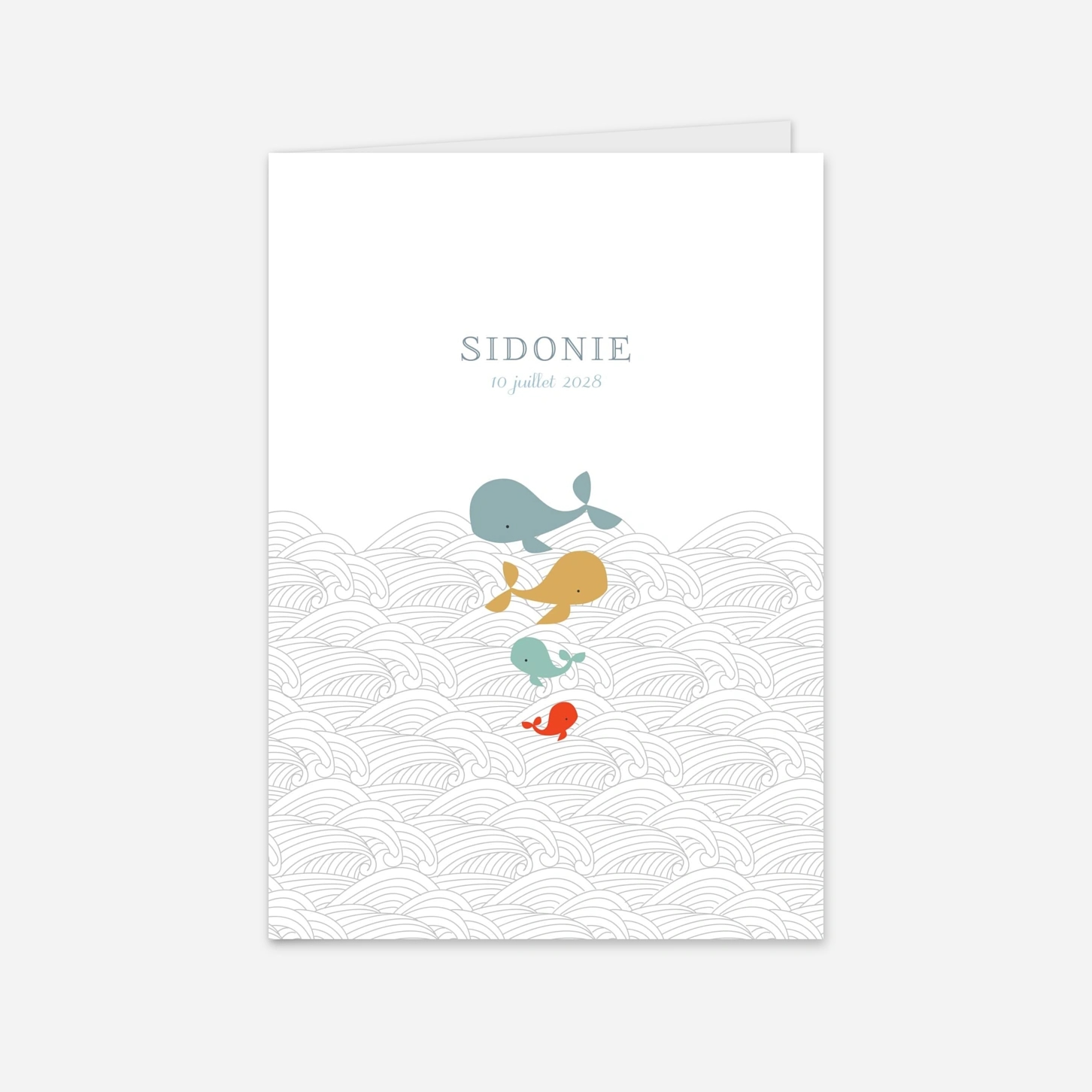 Faire-part naissance Baleines en voyage