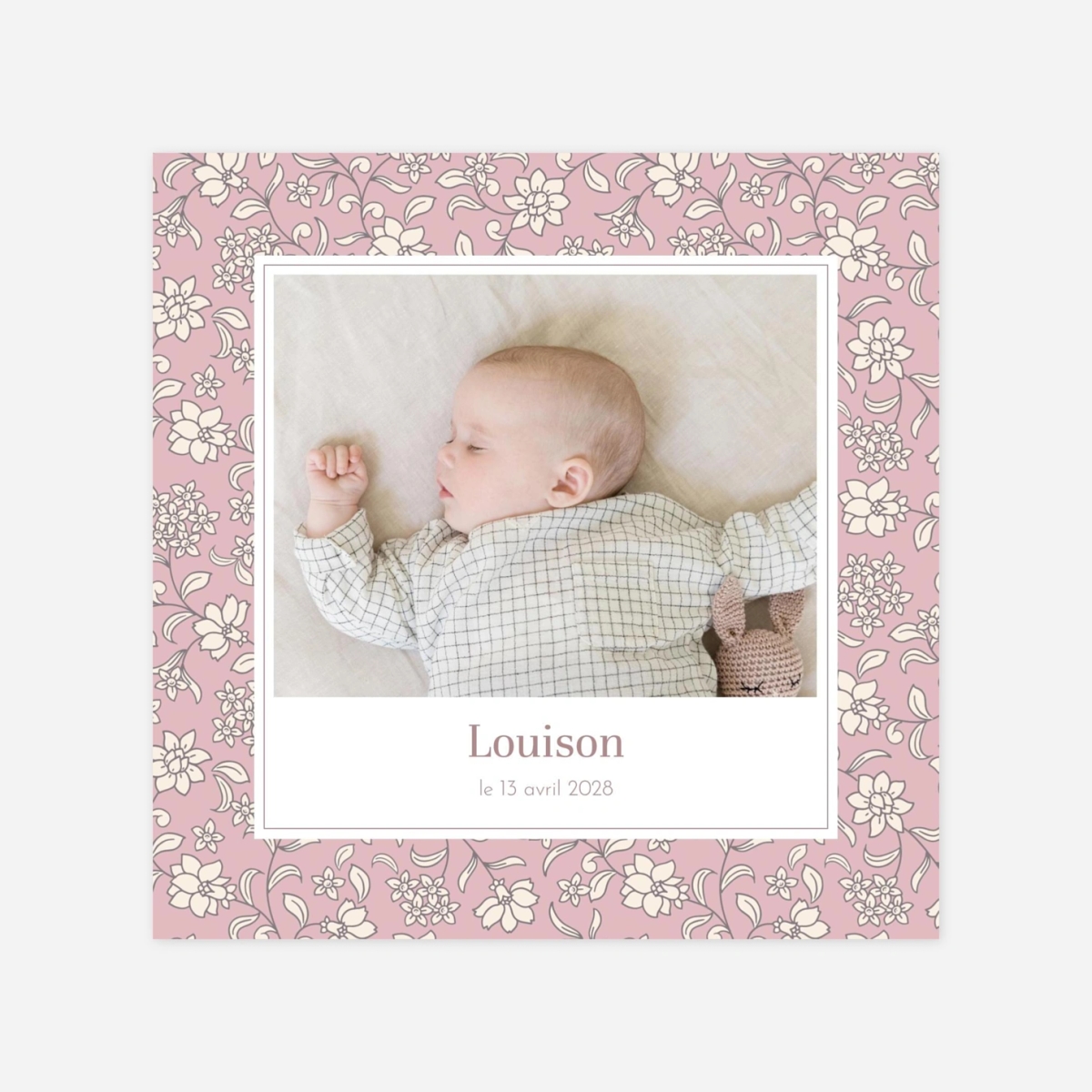 Faire-part naissance Brins fleuris