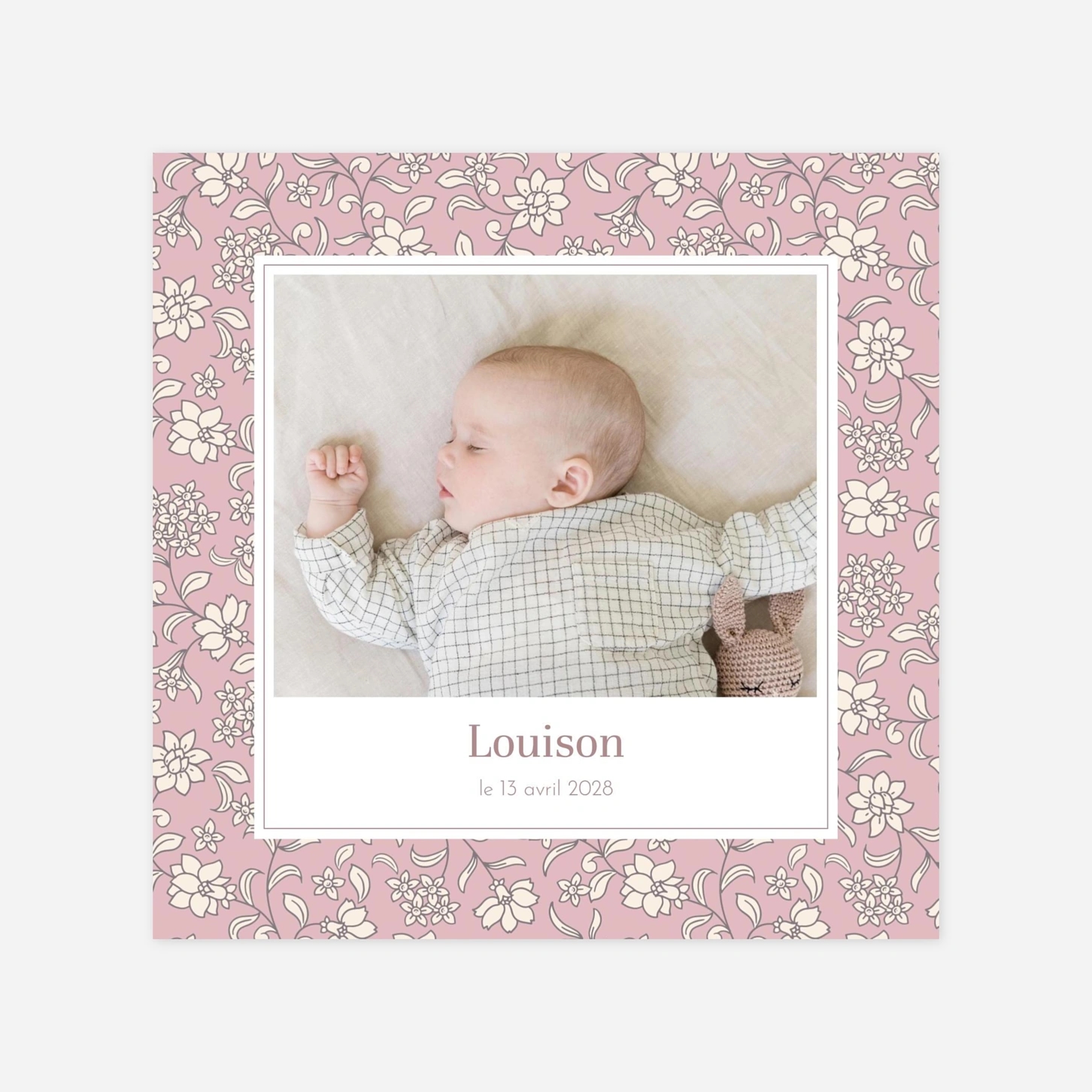 Faire-part naissance Brins fleuris