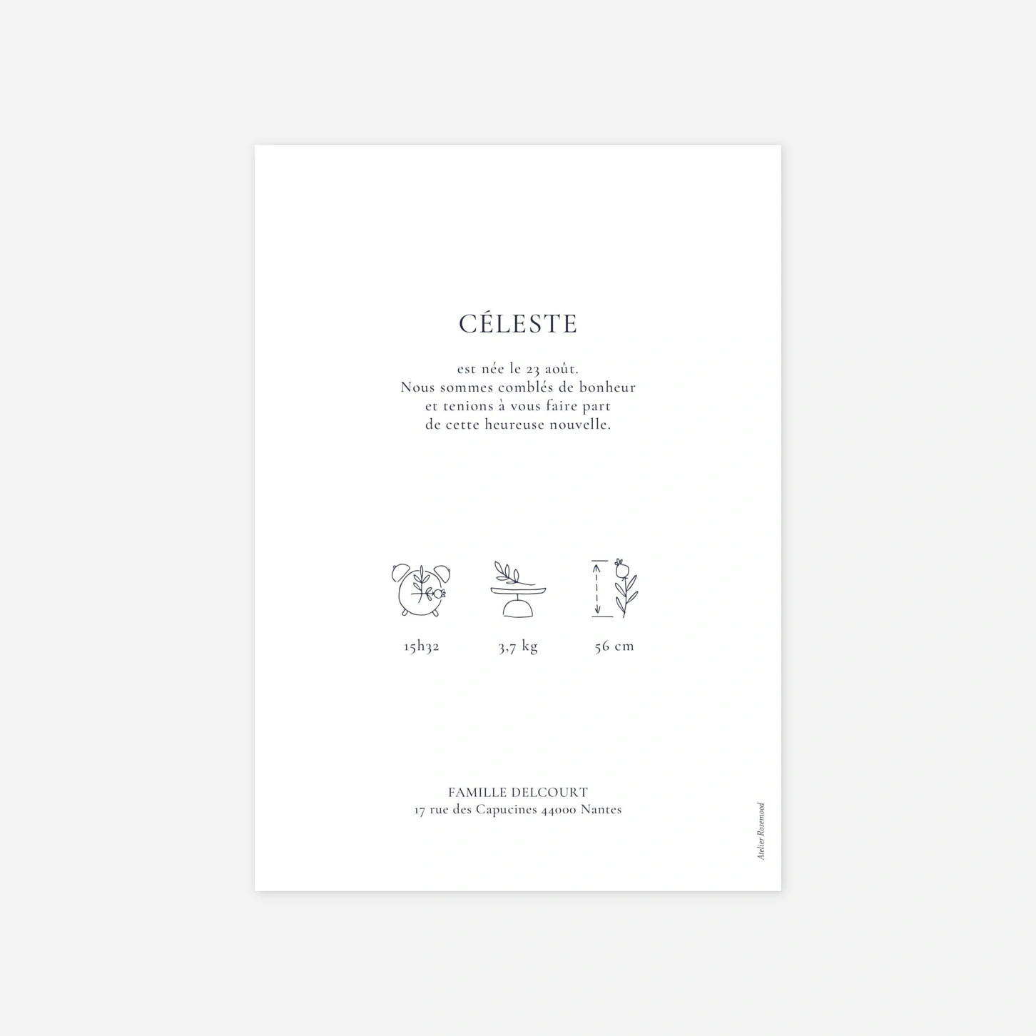 Faire-part naissance Jolie colombe en motif